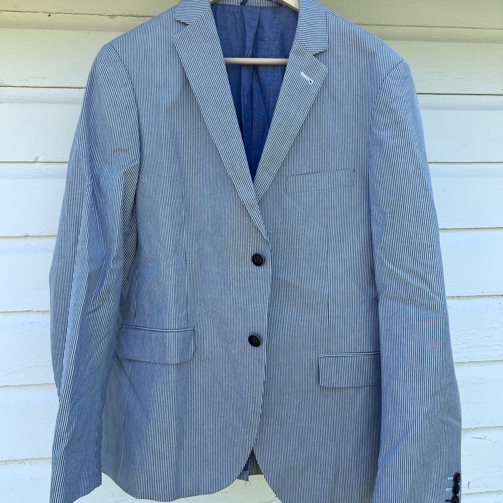 Frank & Oak pinstripe cotton sports jacket